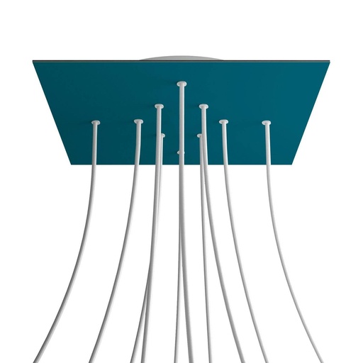 [8050997074272] Rosone XXL Rose-One quadrato, 400 mm con 10 fori e 4 fori laterali