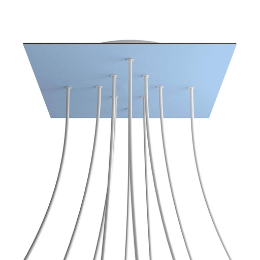 [8050997073817] Rosone XXL Rose-One quadrato, 400 mm con 10 fori e 4 fori laterali