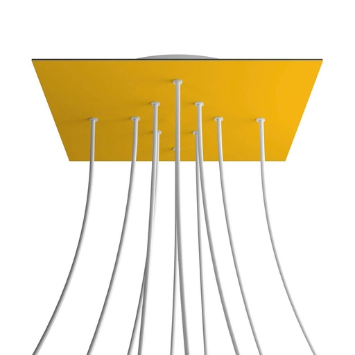 [8050997073350] Rosone XXL Rose-One quadrato, 400 mm con 10 fori e 4 fori laterali