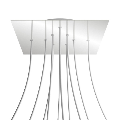 [8050997072896] Rosone XXL Rose-One quadrato, 400 mm con 10 fori e 4 fori laterali