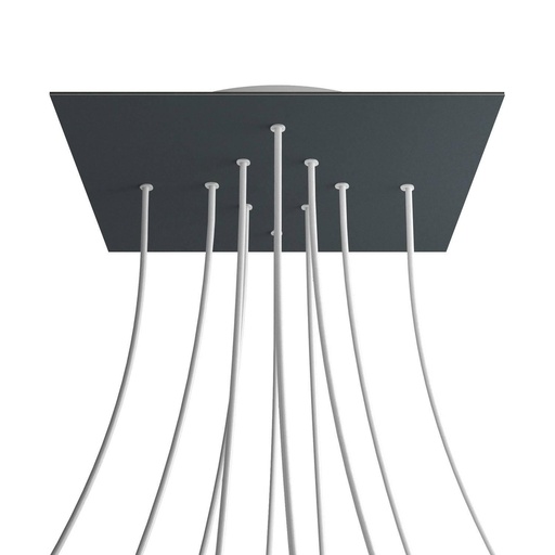 [8050997072438] Rosone XXL Rose-One quadrato, 400 mm con 10 fori e 4 fori laterali