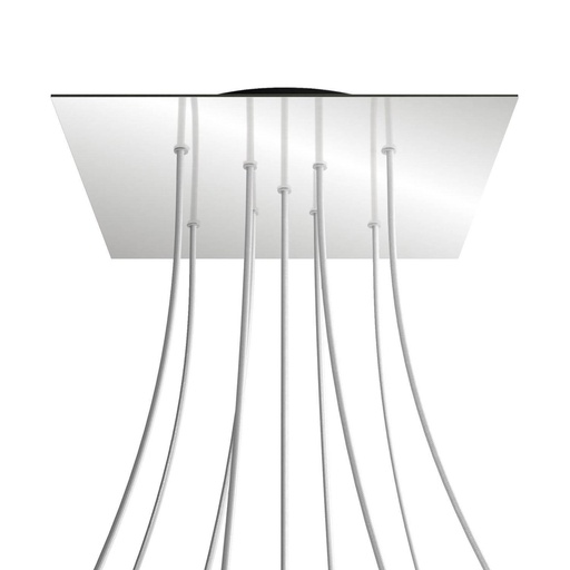 [8050997069810] Rosone XXL Rose-One quadrato, 400 mm con 9 fori a X e 4 fori laterali