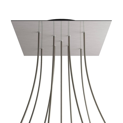 [8050997079031] Rosone XXL Rose-One quadrato, 400 mm con 9 fori a X e 4 fori laterali