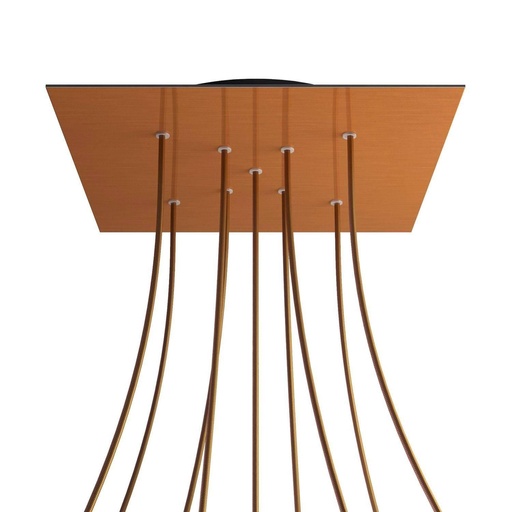 [8050997078577] Rosone XXL Rose-One quadrato, 400 mm con 9 fori a X e 4 fori laterali
