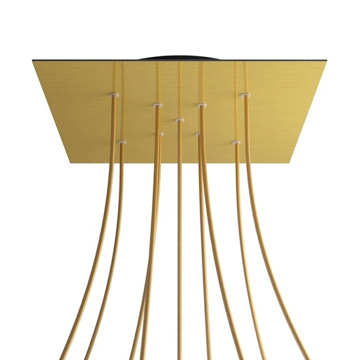 [8050997078119] Rosone XXL Rose-One quadrato, 400 mm con 9 fori a X e 4 fori laterali