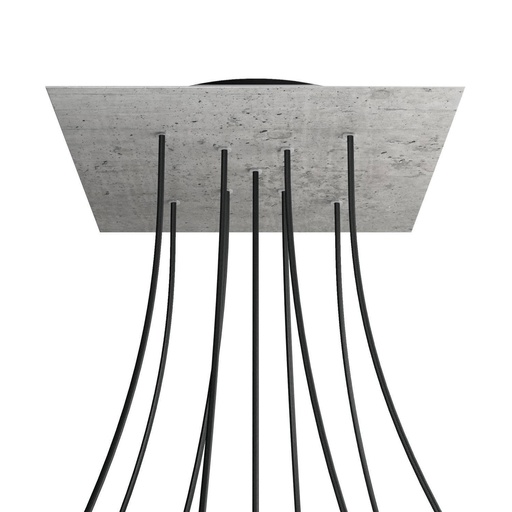 [8050997077655] Rosone XXL Rose-One quadrato, 400 mm con 9 fori a X e 4 fori laterali