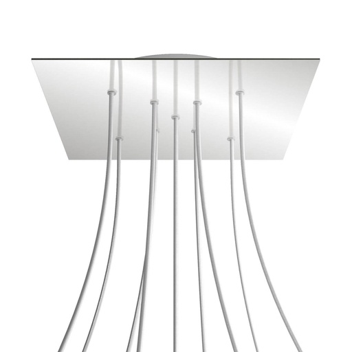 [8050997073039] Rosone XXL Rose-One quadrato, 400 mm con 9 fori a X e 4 fori laterali
