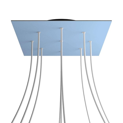 [8050997070724] Rosone XXL Rose-One quadrato, 400 mm con 9 fori e 4 fori laterali