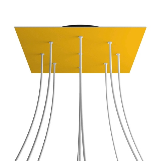 [8050997070267] Rosone XXL Rose-One quadrato, 400 mm con 9 fori e 4 fori laterali