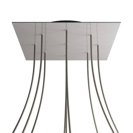 [8050997079024] Rosone XXL Rose-One quadrato, 400 mm con 9 fori e 4 fori laterali