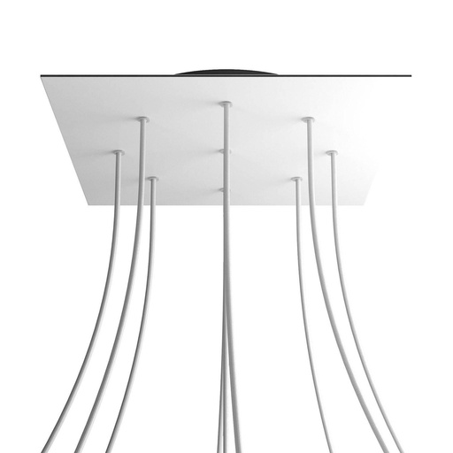 [8050997075804] Rosone XXL Rose-One quadrato, 400 mm con 9 fori e 4 fori laterali