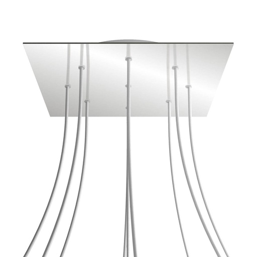 [8050997073022] Rosone XXL Rose-One quadrato, 400 mm con 9 fori e 4 fori laterali
