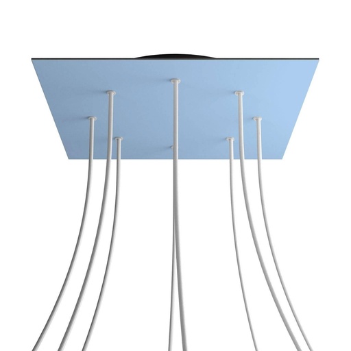 [8050997070717] Rosone XXL Rose-One quadrato, 400 mm con 8 fori e 4 fori laterali