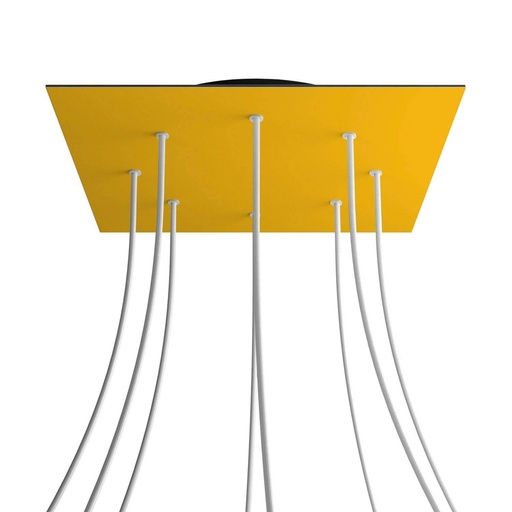 [8050997070250] Rosone XXL Rose-One quadrato, 400 mm con 8 fori e 4 fori laterali