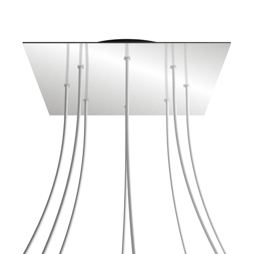 [8050997069797] Rosone XXL Rose-One quadrato, 400 mm con 8 fori e 4 fori laterali