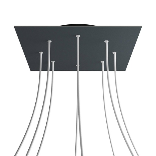 [8050997069339] Rosone XXL Rose-One quadrato, 400 mm con 8 fori e 4 fori laterali