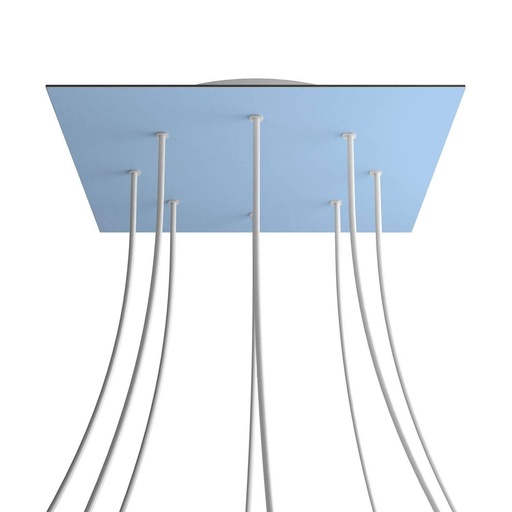 [8050997073930] Rosone XXL Rose-One quadrato, 400 mm con 8 fori e 4 fori laterali
