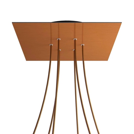[8050997078546] XXL Rose-One square rosette, 400 mm with 6 holes and 4 side holes