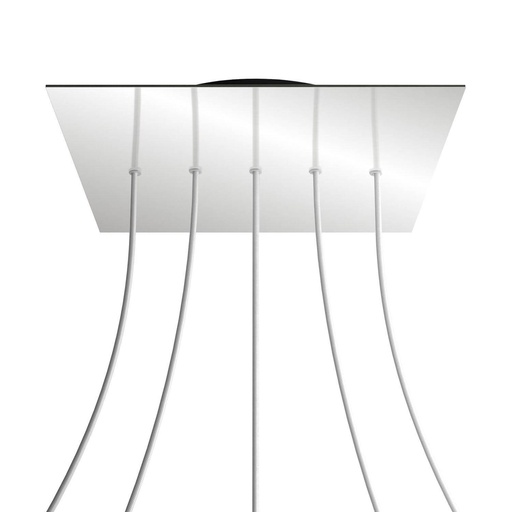 [8050997069766] Rosone XXL Rose-One quadrato, 400 mm con 5 fori in linea e 4 fori