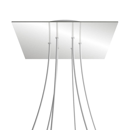 [8050997073008] Rosone XXL Rose-One quadrato, 400 mm con 6 fori e 4 fori laterali