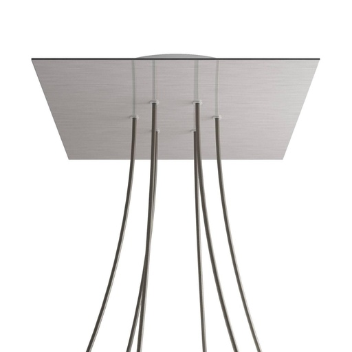 [8057730862165] Rosone XXL Rose-One quadrato, 400 mm con 6 fori e 4 fori laterali