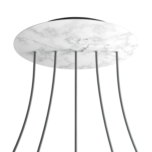 [8050997077006] Rose-One XXL rosette round, diameter 400 mm with 5 holes in line and 4
