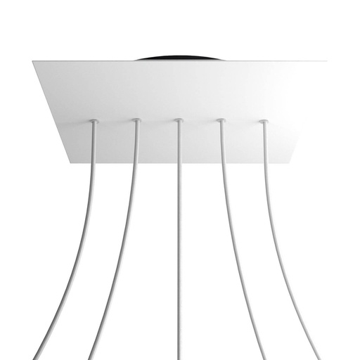 [8050997075774] Rosone XXL Rose-One quadrato, 400 mm con 5 fori in linea e 4 fori