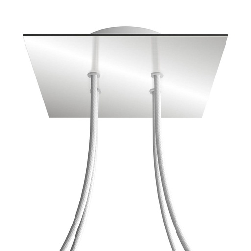 [8050997073084] Rosone Rose-One quadrato, 200 mm con 4 fori e 4 fori laterali