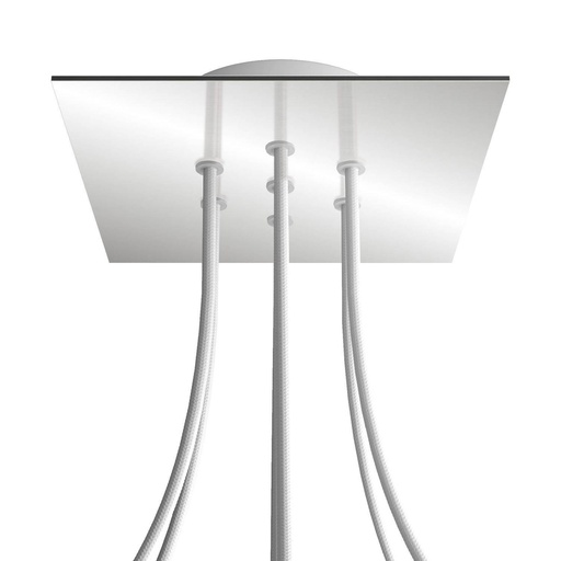 [8050997073114] Rosone Rose-One quadrato, 200 mm con 7 fori e 4 fori laterali