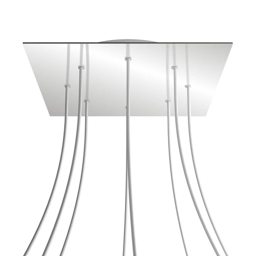 [8050997073015] Rosone XXL Rose-One quadrato, 400 mm con 8 fori e 4 fori laterali