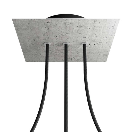 [8050997077358] Rosone Rose-One quadrato, 200 mm con 3 fori in linea e 4 fori laterali