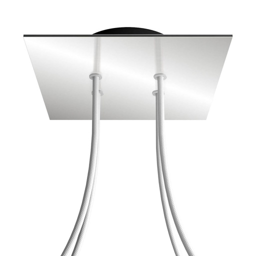 [8050997069865] Rosone Rose-One quadrato, 200 mm con 4 fori e 4 fori laterali
