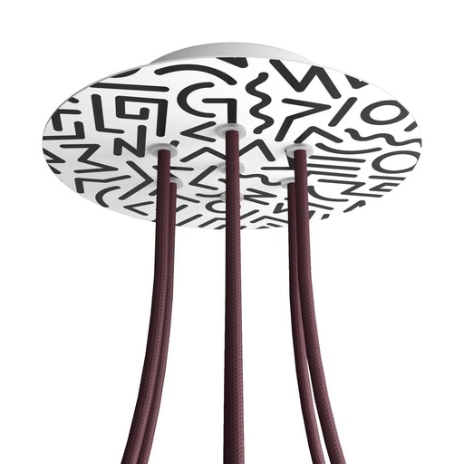 [8057730843942] Rose-One round rosette, diameter 200 mm with 7 holes and 4 holes