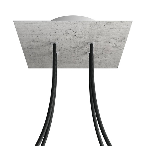 [8057730843362] Rosone Rose-One quadrato, 200 mm con 4 fori e 4 fori laterali