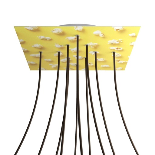 [8057730846844] Rosone XXL Rose-One quadrato, 400 mm con 10 fori e 4 fori laterali -