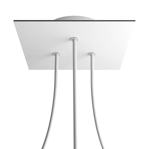 [8057730842860] Rose-One square rosette, 200 mm with 3 holes and 4 side holes