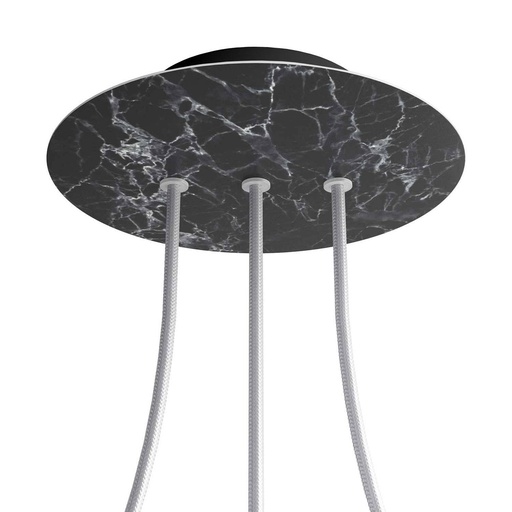 [8050997076351] Rose-One round rosette, diameter 200 mm with 3 holes in line and 4