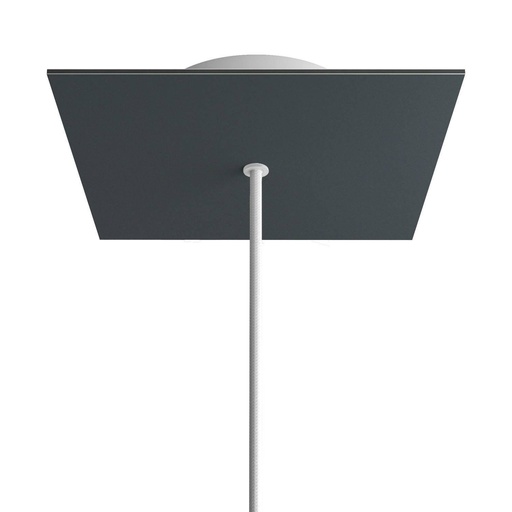 [8050997072582] Rosone Rose-One quadrato, 200 mm con 1 foro e 4 fori laterali