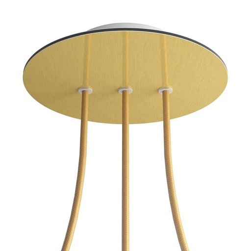 [8057730862479] Rose-One round rosette, diameter 200 mm with 3 holes in line and 4