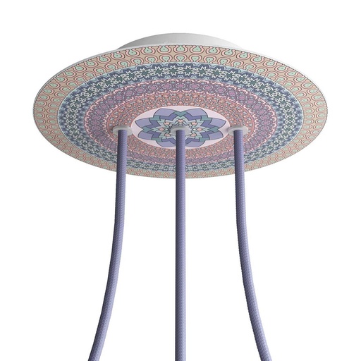 [8057730843072] Rose-One round rosette, diameter 200 mm with 3 holes in line and 4