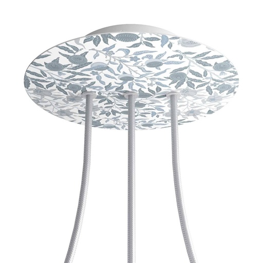 [8057730843058] Rose-One round rosette, diameter 200 mm with 3 holes in line and 4