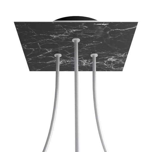 [8050997076429] Rosone Rose-One quadrato, 200 mm con 3 fori e 4 fori laterali