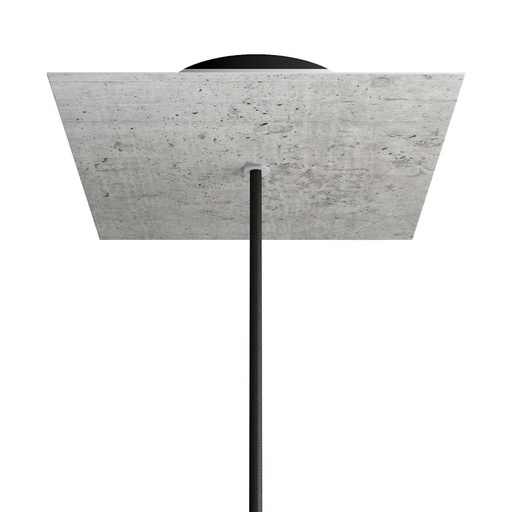 [8050997077327] Rosone Rose-One quadrato, 200 mm con 1 foro e 4 fori laterali