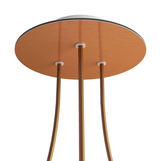 [8057730862455] Rosone Rose-One rotondo, diametro 200 mm con 3 fori e 4 fori laterali