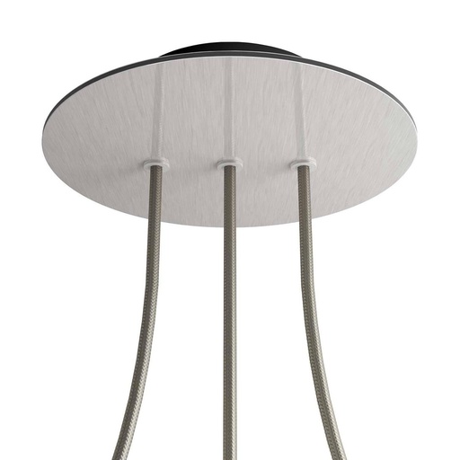 [8050997078652] Rose-One round rosette, diameter 200 mm with 3 holes in line and 4