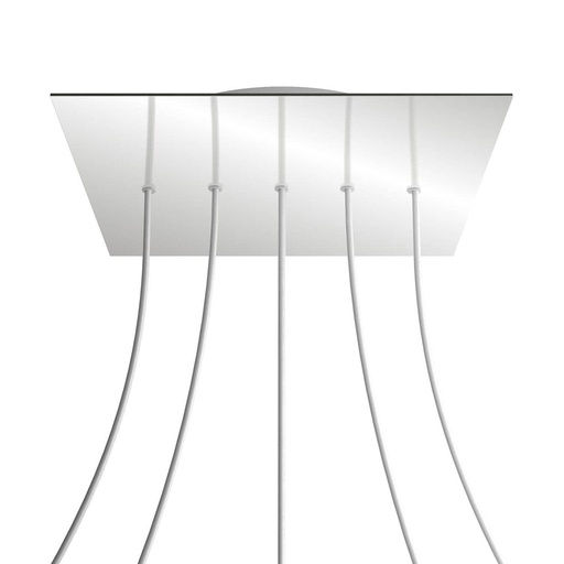 [8050997072988] Rosone XXL Rose-One quadrato, 400 mm con 5 fori in linea e 4 fori