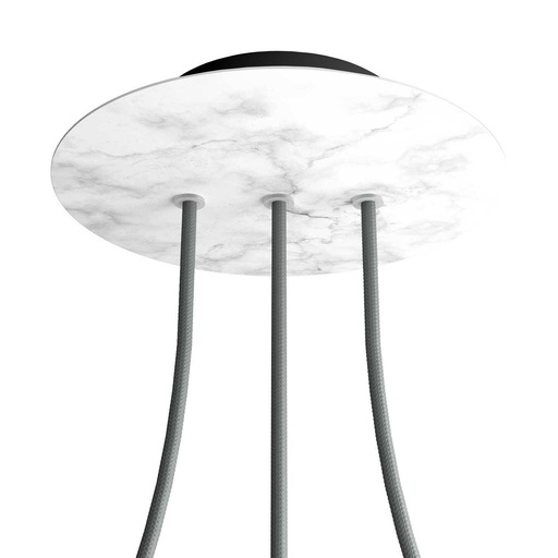 [8050997076818] Rose-One round rosette, diameter 200 mm with 3 holes in line and 4