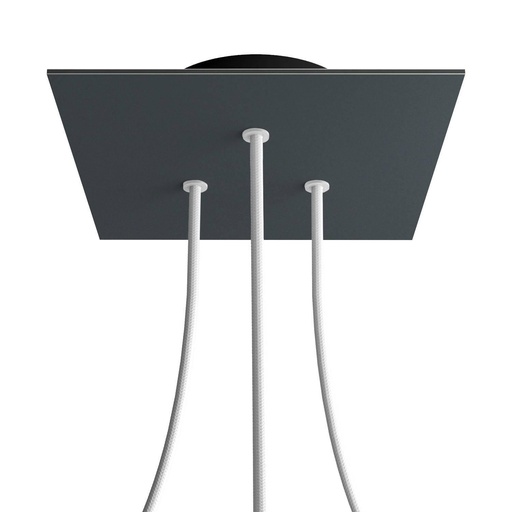 [8050997069391] Rosone Rose-One quadrato, 200 mm con 3 fori e 4 fori laterali