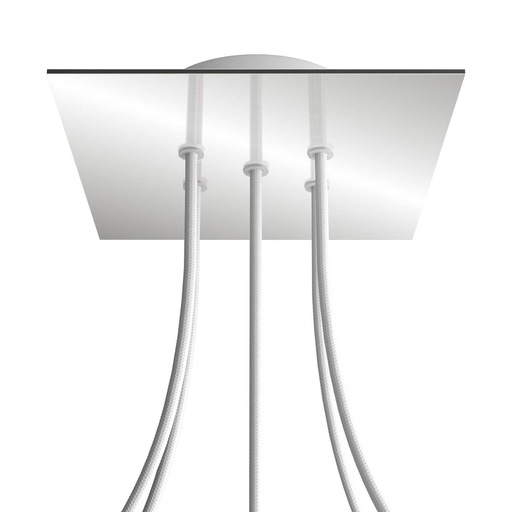 [8050997073091] Rosone Rose-One quadrato, 200 mm con 5 fori e 4 fori laterali