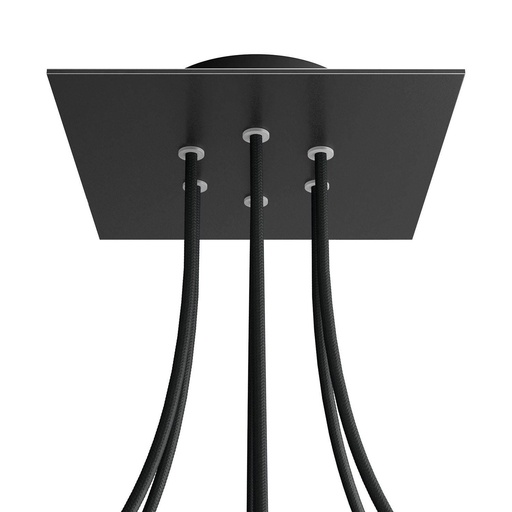 [8050997076009] Rosone Rose-One quadrato, 200 mm con 6 fori e 4 fori laterali